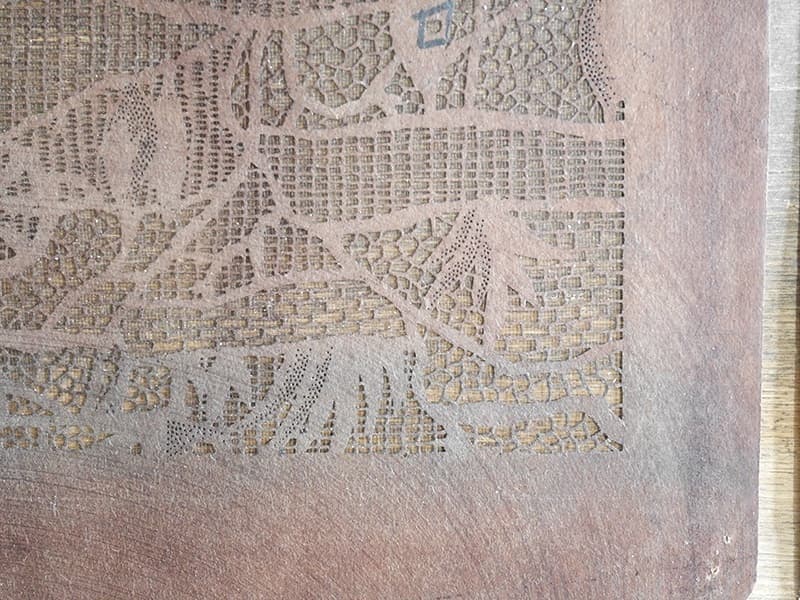 古い渋紙の型紙