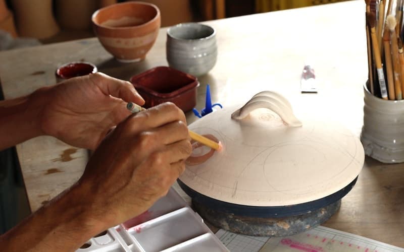 平常心で模様を入れていく